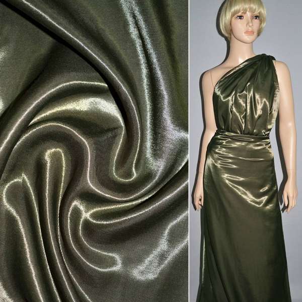 Атлас с вискозой болотный, ш. 145