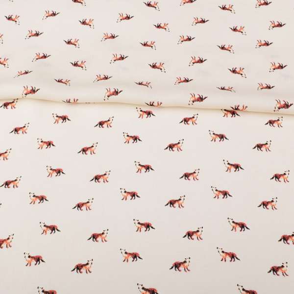 Віскоза молочно-бежева, руді лисички, ш.145