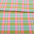 Вискоза в розово-зелено-оранжевую клетку, ш.143