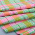 Вискоза в розово-зелено-оранжевую клетку, ш.143
