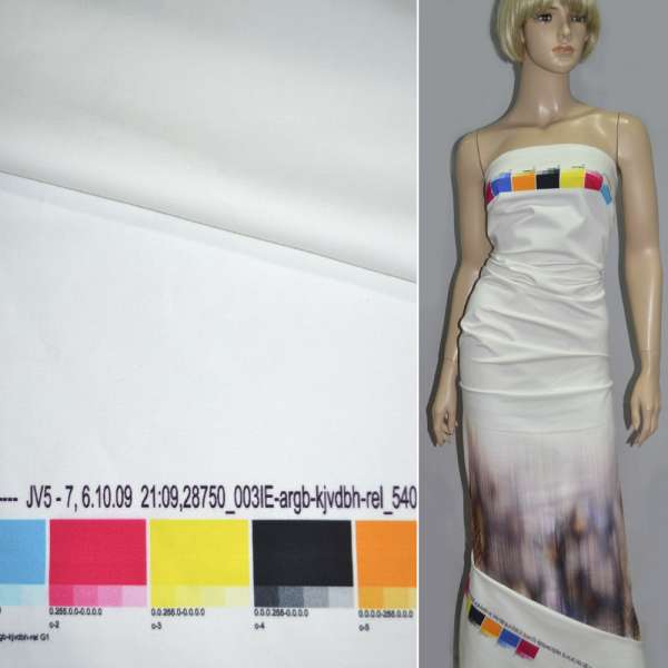 Котон стрейч білий фіолетово-коричнева рептилія (раппорт), ш.143