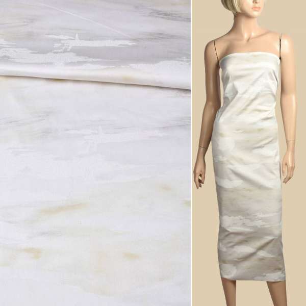 Котон білий, бежево-сірі хмари, ш.143