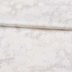 Коттон стрейч APANAGE белый, золотистые мелкие точки, белые цветы, ш.127