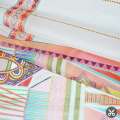 Коттон молочный с разноцветным геометрическим рисунком раппорт ш.135