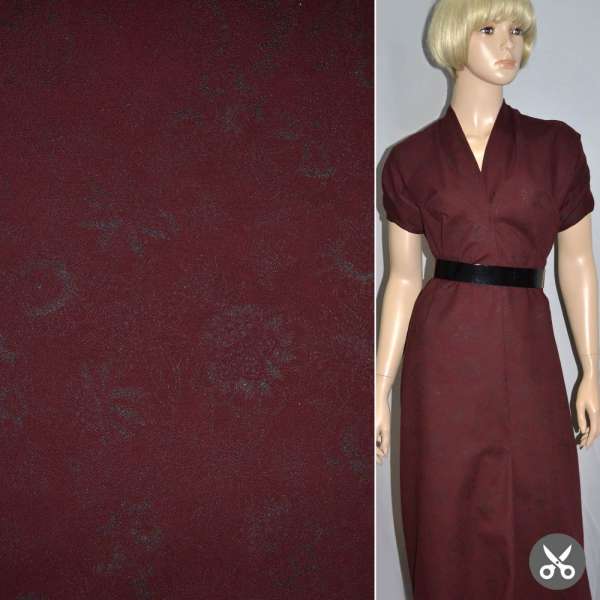 Котон бордовий з тисненим малюнком ш.146