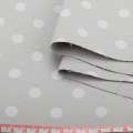 Коттон стрейч серый в белый горох ш.140