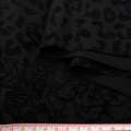 Коттон стрейч чорний з флоком леопард ш.160