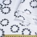 Коттон атласный белый в черные венки из одуванчиков ш.145