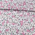 Коттон белый, розовые кошки, ш.140