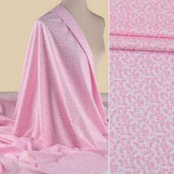 Коттон розовый в мелкие белые цветочки ш.150