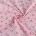Коттон в бело-розовую полоску, розовые, голубые цветы ш.152