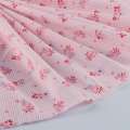 Коттон в бело-розовую полоску, розовые, голубые цветы ш.152
