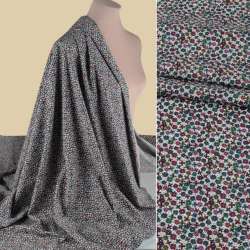 Коттон белый, разноцветные мелкие цветы, ш.150