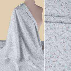 Коттон белый, серые, голубые круги, ш.152