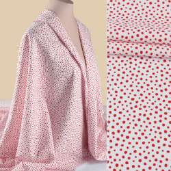 Коттон в рубчик белый в красный горох ш.158