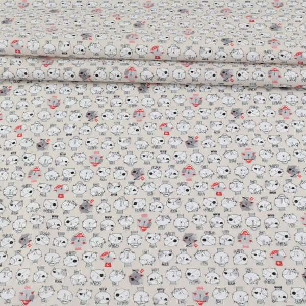 Коттон серый светлый, коты-пираты, ш.151