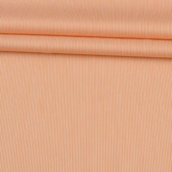 Коттон в полоску тонкую оранжево-белый ш.153