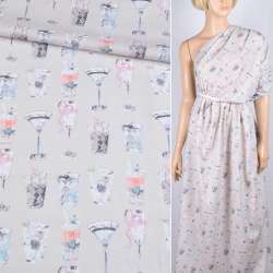 Коттон жемчужный в розово-голубые бокалы ш.137