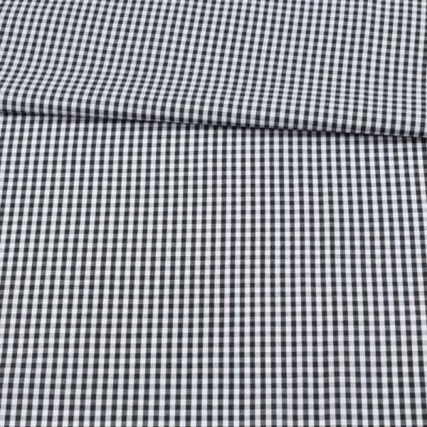 Коттон в черно-белую мелкую клетку ш.150