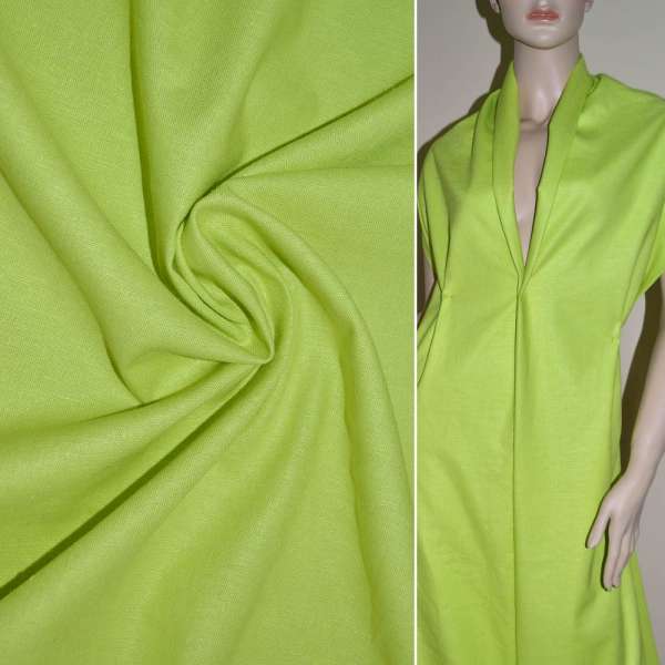 Лен стрейч салатовый ш.134