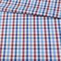 Коттон рубашечный в клетку бордово-сине-бело-голубую, ш.152