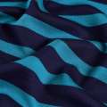 Трикотаж французький віскозний в бірюзову і темно-синю смугу ш.148
