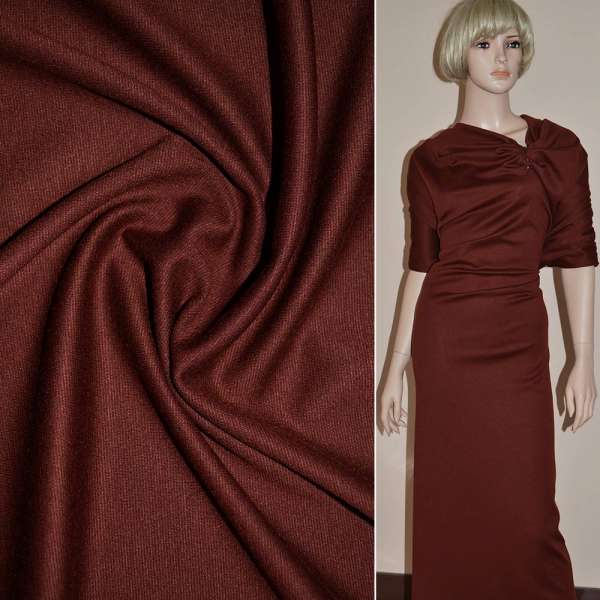 Трикотаж французький костюмний коричнево-красный ш.150