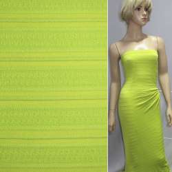 Трикотаж стрейч с фактурными полосами салатовый