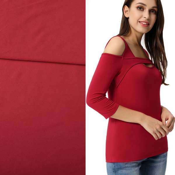 Трикотаж вискозный стрейч красный темный, ш.150