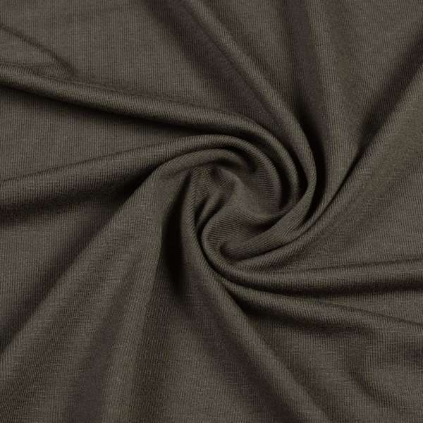 Трикотаж вискозный стрейч оливковый темный, ш.180