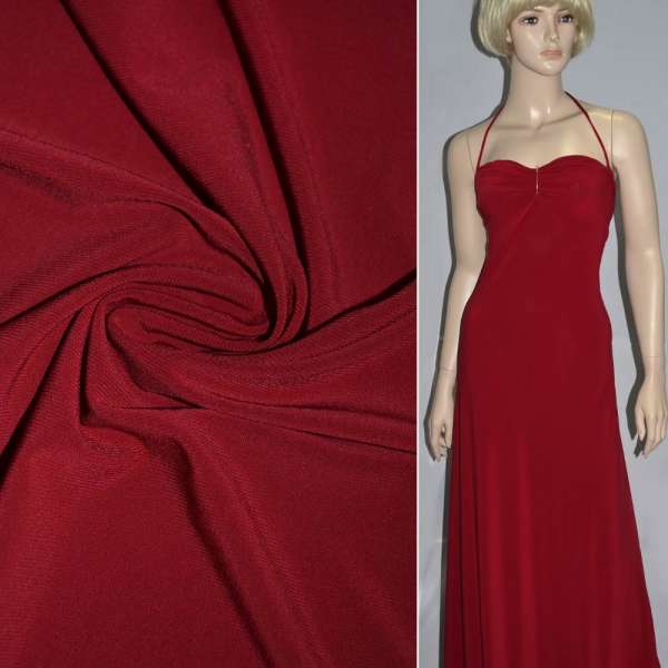 Трикотаж вискозный стрейч вишневый ш.145