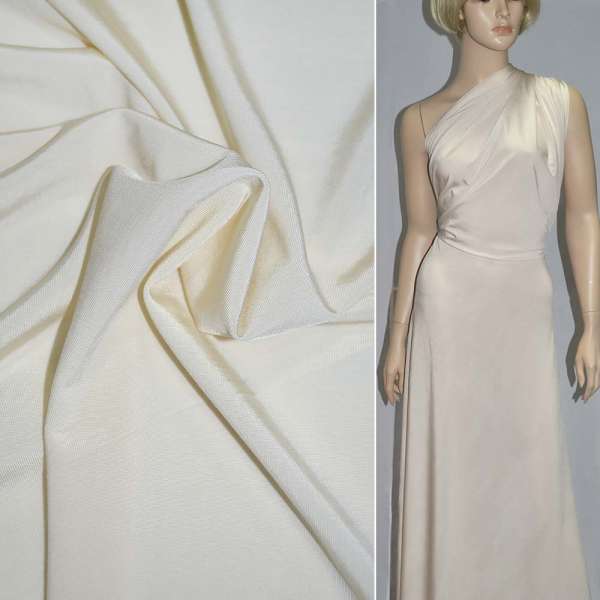 Трикотаж вискозный стейч мокрый стрейч молочный ш.138