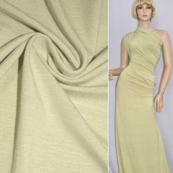 Трикотаж вискозный стрейч салатовый бледный ш.143