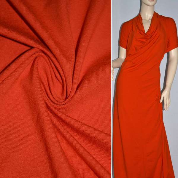 Трикотаж вискозный стрейч морковный ш.149