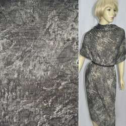 Трикотаж с шерстью серо-оливковый принт рептилия ш.143