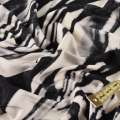 Трикотаж вискозный стрейч белый с черными разводами ш.150