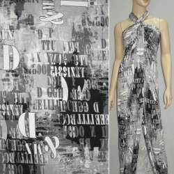 Трикотаж віскозний стрейч сірий букви ш.150