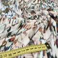 Трикотаж вискозный стрейч белый в разноцветный абстрактный рисунок, ш.150
