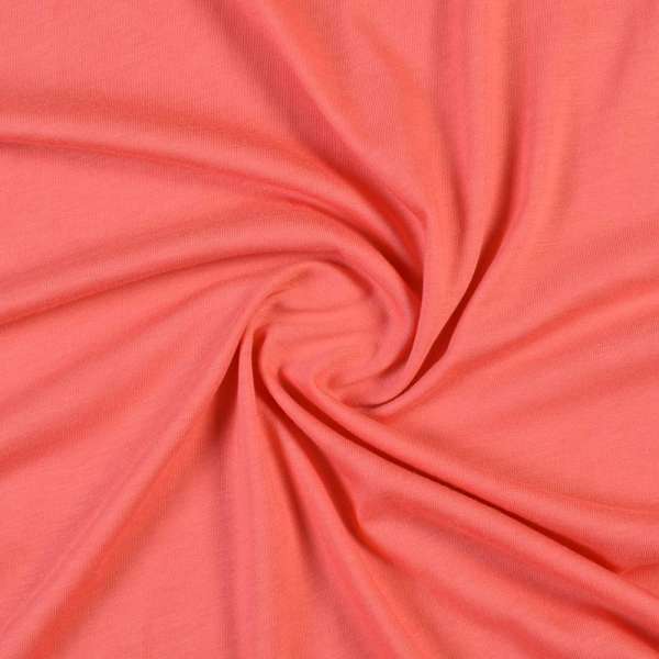 Трикотаж хлопковый стрейч коралловый, ш.160