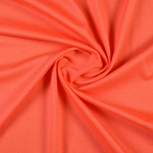Трикотаж хлопковый стрейч оранжевый морковный, ш.150