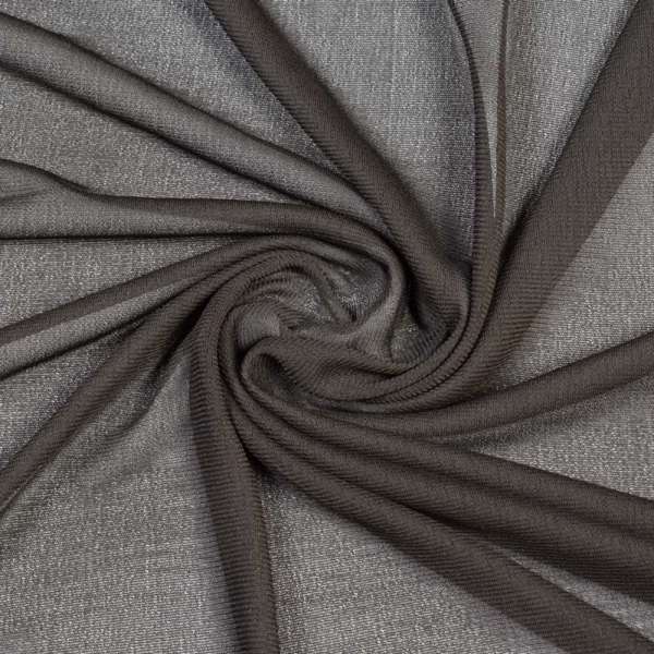 Трикотаж полиэстер коричневый темный, ш.145