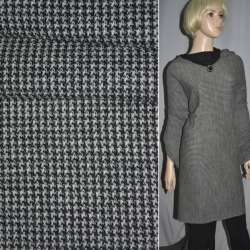 Трикотаж шерстяной черно-белый зигзаг ш.110