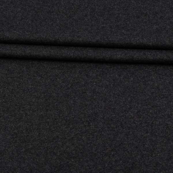 Трикотаж костюмний з шерстю сірий темний меланж ш.130