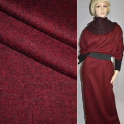 Трикотаж шерстяной бордово-черный ш.145