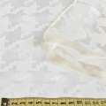 Шелк жаккардовый кремовый гусиная лапка ш.133