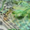Шовк молочний "зебра", 1-ст. купон в зелене листя ш.137