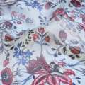Шелк голубой с бордовыми цветами ш.133