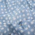 Шелк с хлопком серо-голубой в белый горох ш.150