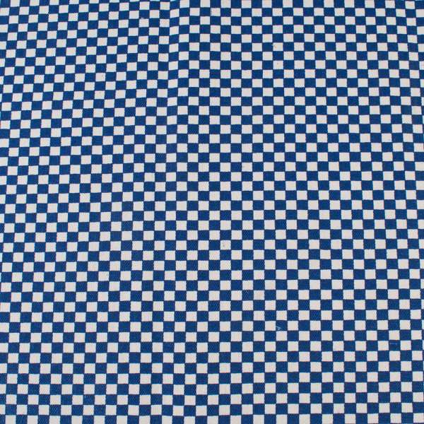 Деко коттон шахматка 6мм сине-белая, ш.150
