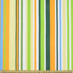 Деко коттон полоски желто-зеленые, бело-голубые, ш.150